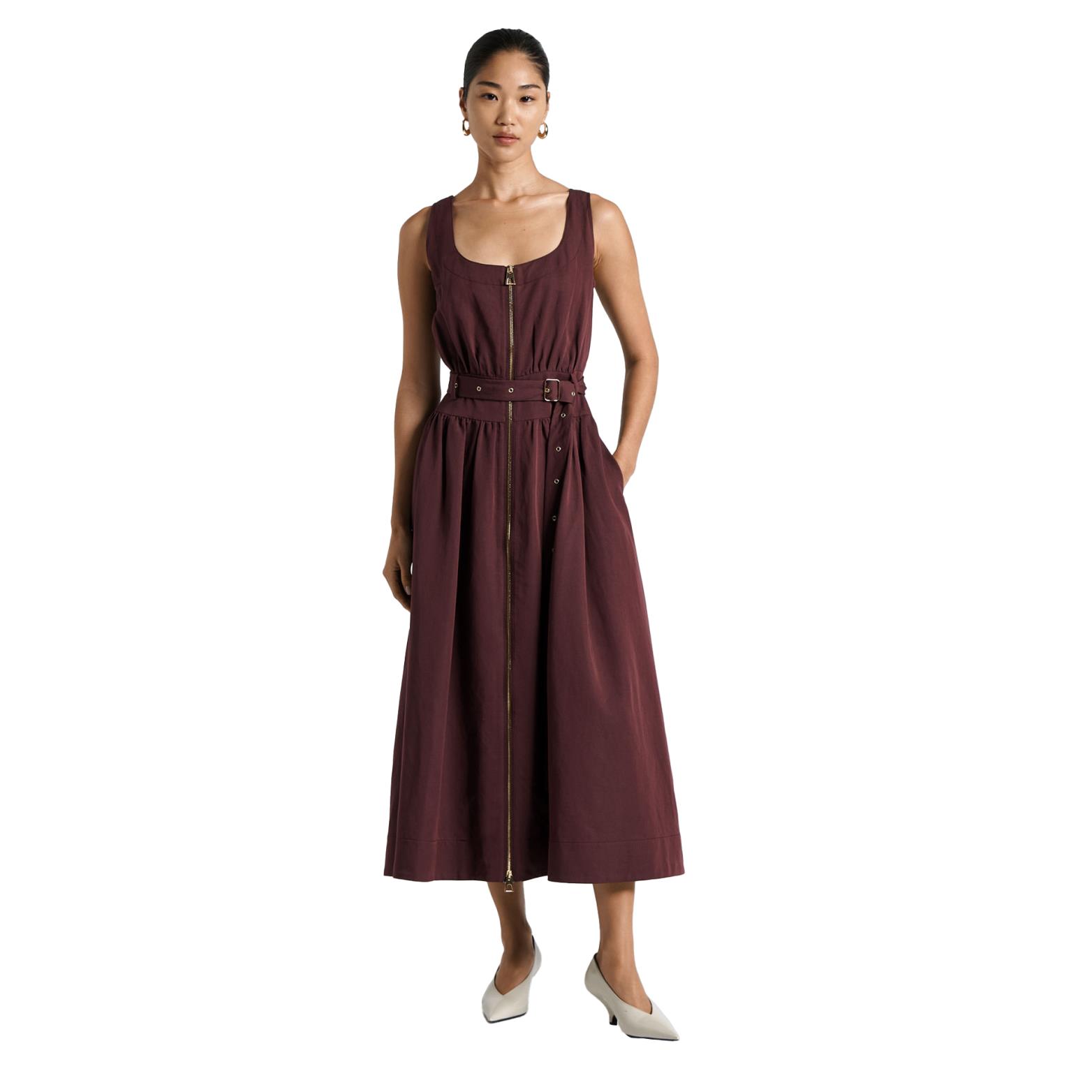 Cue Modal Belted Eyelet Detail Midi Dress